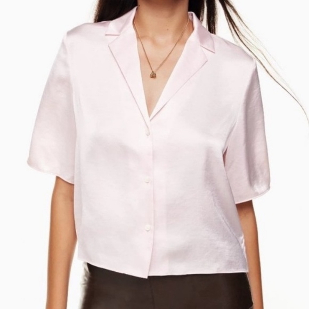 Aritzia Wilfred Beso Satin Shirt
